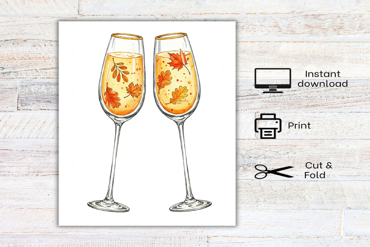 Watercolor Autumn Wedding Clipart, a Seasonal Illustration by Canvas Craft (Photo 8 of 8)