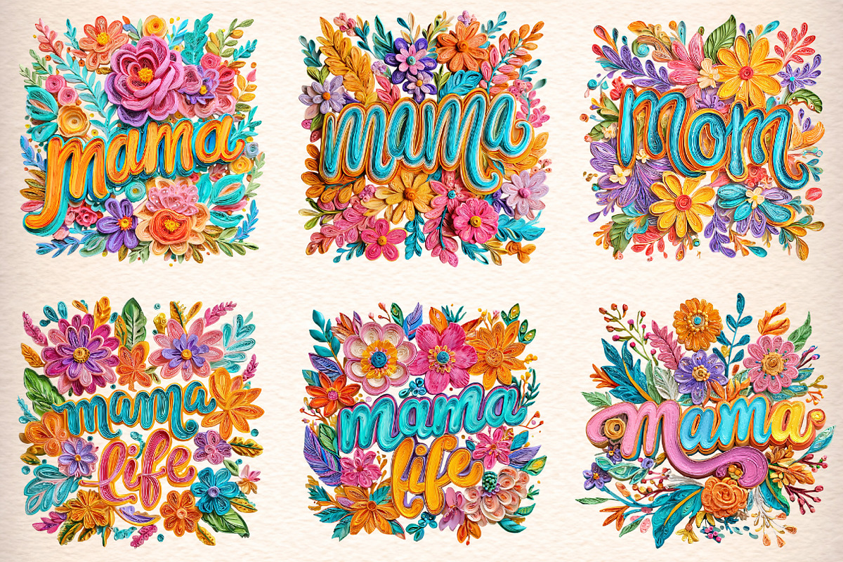 Floral Mama Mothers Day Nana Mom Gig, an Illustration by Digital Artistic99 (Photo 3 of 10)