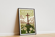 He Is Risen Poster Easter Cross with, a Seasonal Illustration by Vector_Up (Thumbnail 6 of 7)
