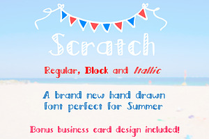 Scratch -Regular, Block, Italic Font