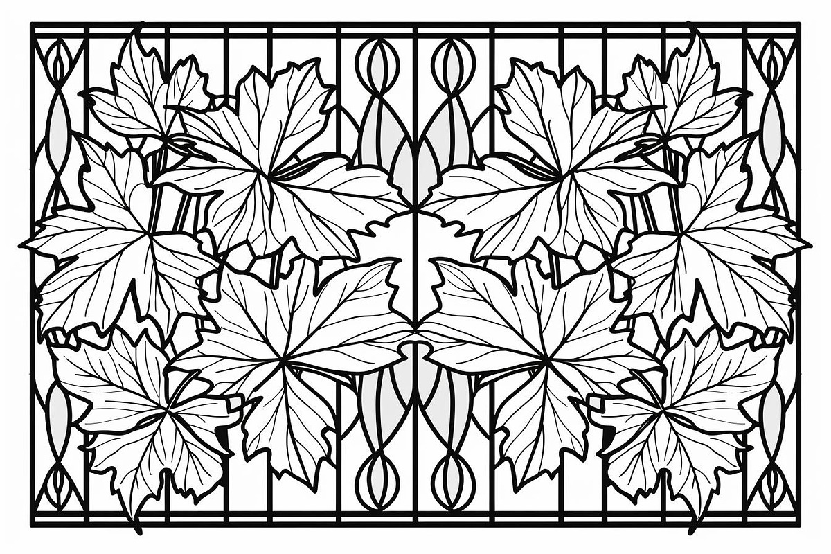 Decorative Botanical Leaf Panel, an Illustration by Designs_River (Photo 1 of 10)