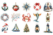 Nautical Christmas Clipart, an Illustration by Designking (Thumbnail 3 of 5)