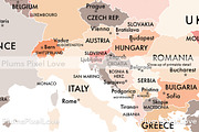 Detailed World Map 60x40 max - jpeg, a Work Illustration by Plums Pixel Love (Thumbnail 2 of 11)