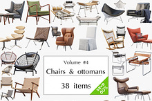 Chairs and ottomans set 3d model by  in 3D