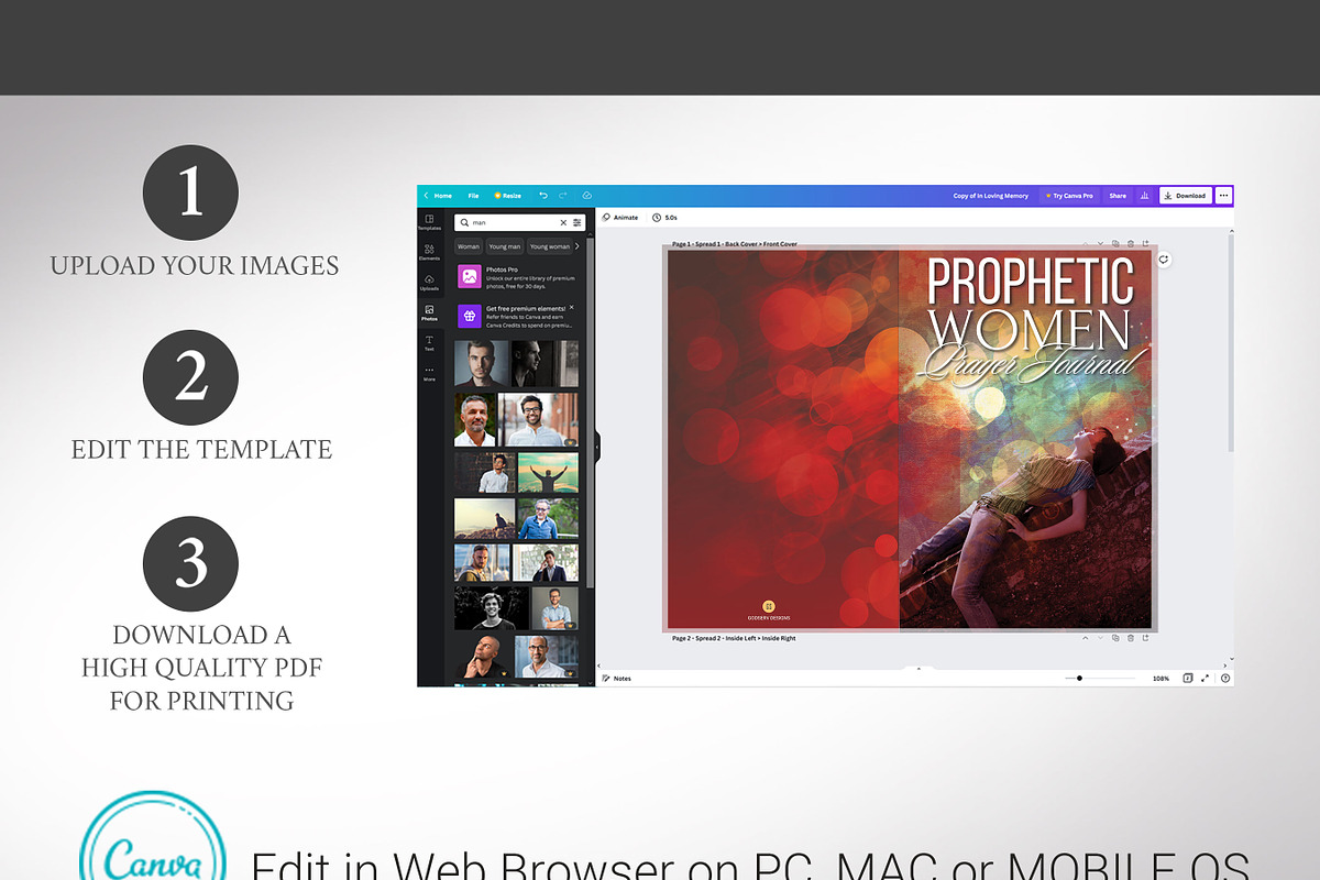 Prophetic Prayer Journal Template, a Brochure Template by Godserv Designs (Photo 3 of 10)