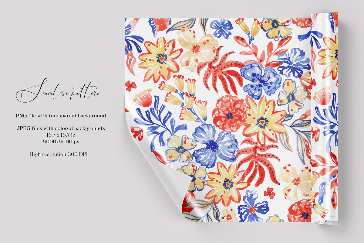 Folk Floral Ornamental Pattern, a Pattern Graphic by SirenaArt (Photo 3 of 16)