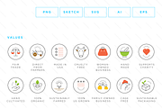 Food value icons package, an Outline Icon by Vineta Rendon (Thumbnail 6 of 12)