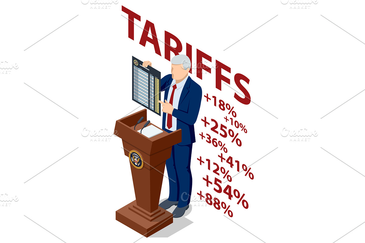 An isometric vector of a politician, a Finance Illustration by Golden Sikorka