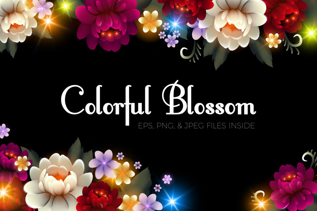 Colorful Flower Set. Vector & Raster, an Object Graphic by feaspb