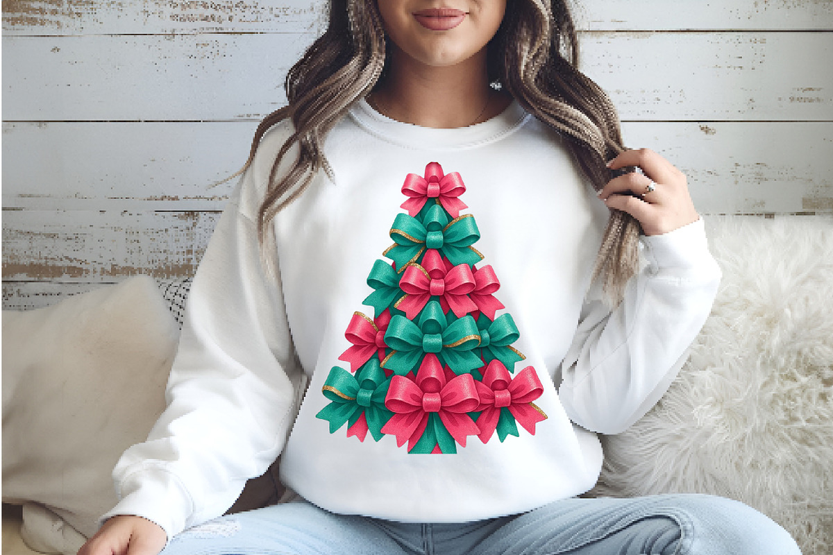 Christmas Tree Bow PNG, an Illustration by Watercolor design (Photo 2 of 6)