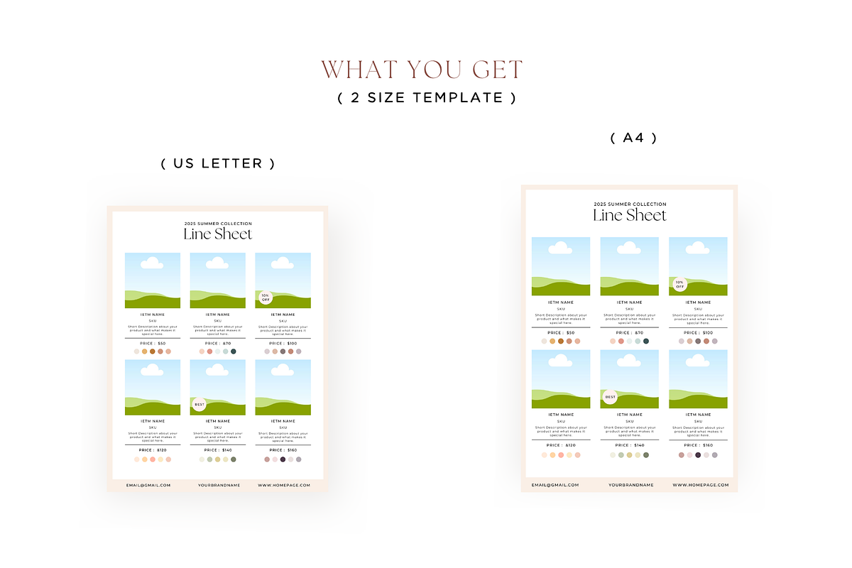 Wholesale Line Sheet Canva Template, a Flyer Template by Hellohastore (Photo 3 of 11)