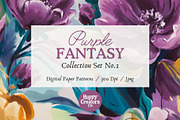 Purple Fantasy Digital Papers, a Pattern Graphic by Happy Creators Co. (Thumbnail 1 of 7)