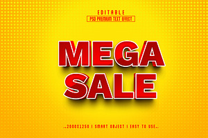 Mega Sale 3D Editable Text Effect