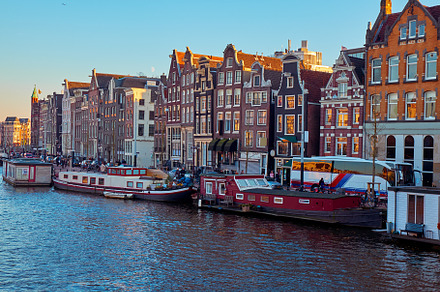 View of the canals  in Amsterdam.