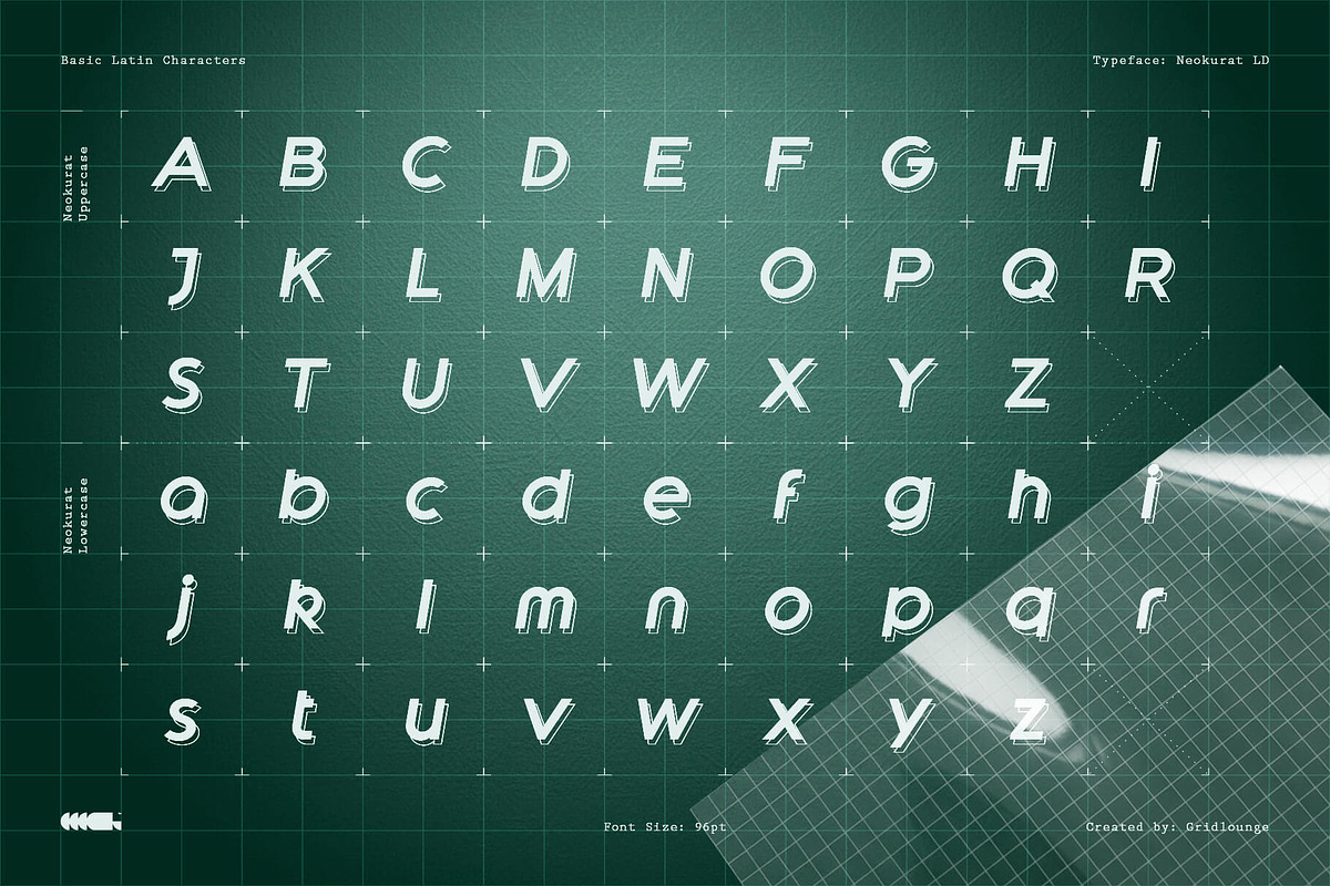 Neokurat LD - Geometric Display Font, a Sans Serif Font by Gridlounge (Photo 6 of 11)