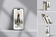 iPhone 15 Pro Mockup, an iPhone Mockup by graphicsecond (Thumbnail 1 of 5)