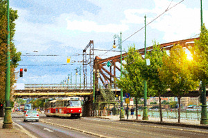 Retro Tram, Prague, Czech Republic