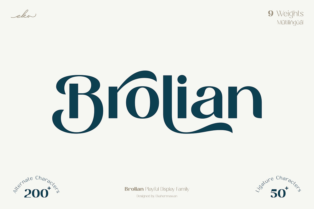 Brolian - Elegant Sans Serif Font, a Sans Serif Font by Ekahermawan (Photo 1 of 12)