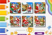 Santa Claus Flower Garden Coloring, a Seasonal Illustration by Design Zone (Thumbnail 2 of 5)