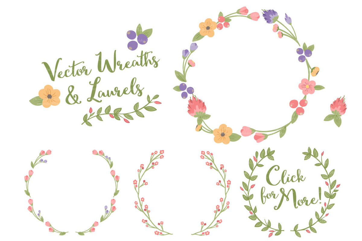 Wildflowers Vector Flower Wreaths, an Illustration by Amanda Ilkov (Photo 3 of 3)