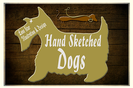 Hand Sketched Vector Dogs & Leashes