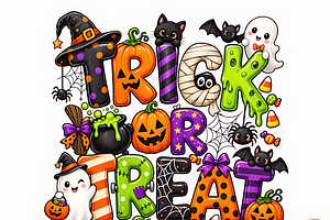 Trick or Treat Halloween PNG,
