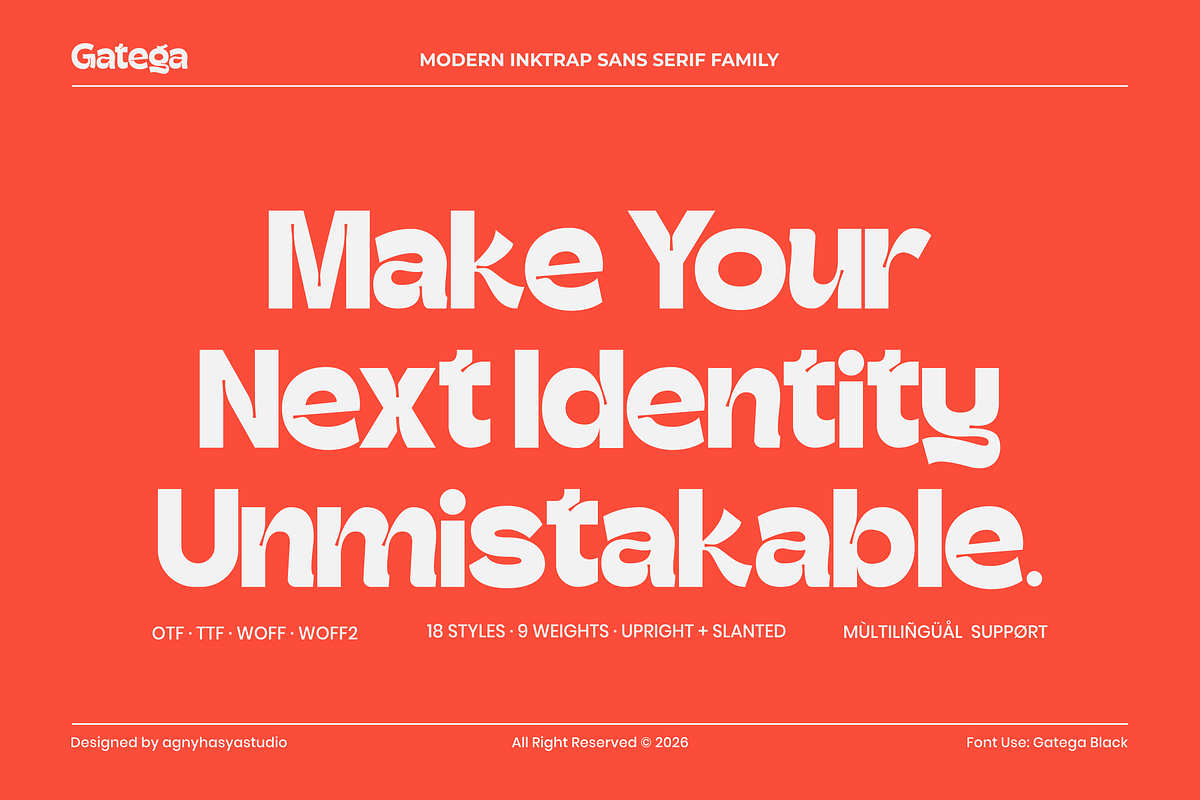 Gatega - Modern Inktrap Sans Family, a Sans Serif Font by agnyhasyastudio (Photo 15 of 15)
