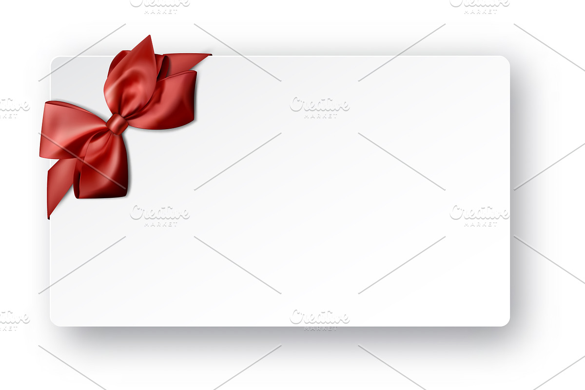 Festive card with red satin bow, a Decorative Illustration by Vjom (Photo 2 of 2)
