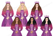 Fairy Tale Girls Clipart, a Person Illustration by GlamArtZhanna (Thumbnail 3 of 4)