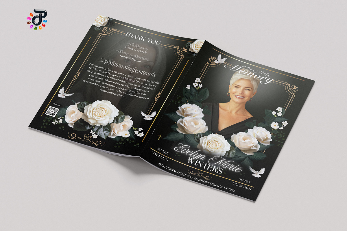 Elegant Canva Obituary Template, a Brochure Template by Protech Design ENT (Photo 5 of 9)