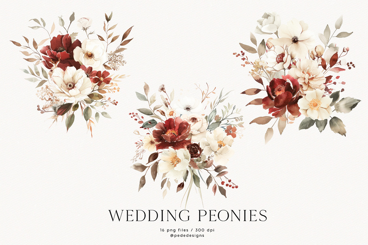 Wedding Peonies, a Decorative Illustration by PeDe Designs (Photo 4 of 10)