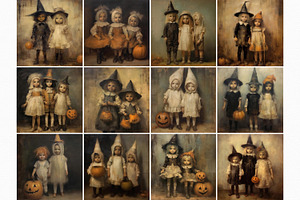 Vintage Halloween Costume Paintings