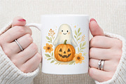 Ghost Pumpkin Floral Fall Halloween, an Illustration by Sublimation Artist (Thumbnail 8 of 9)