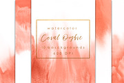Coral ombre watercolor, a Texture Graphic by GraphicRain (Thumbnail 1 of 6)