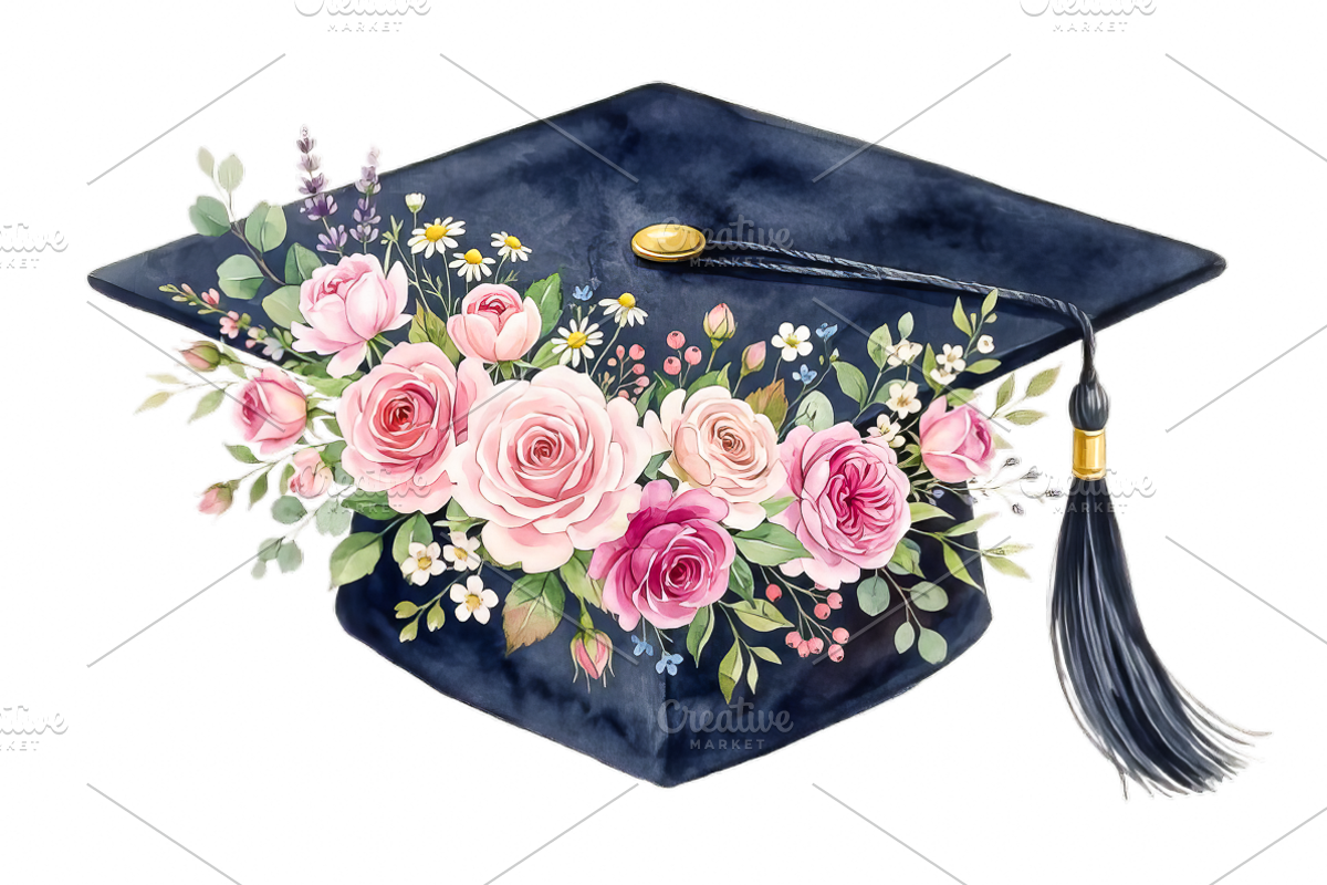 Watercolor Graduation Clipart PNGs, an Education Illustration by VetalStock (Photo 24 of 24)