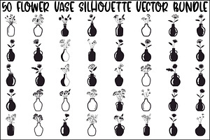 Flower Vase Silhouette Vector Bundle, an Illustration by Designs_River