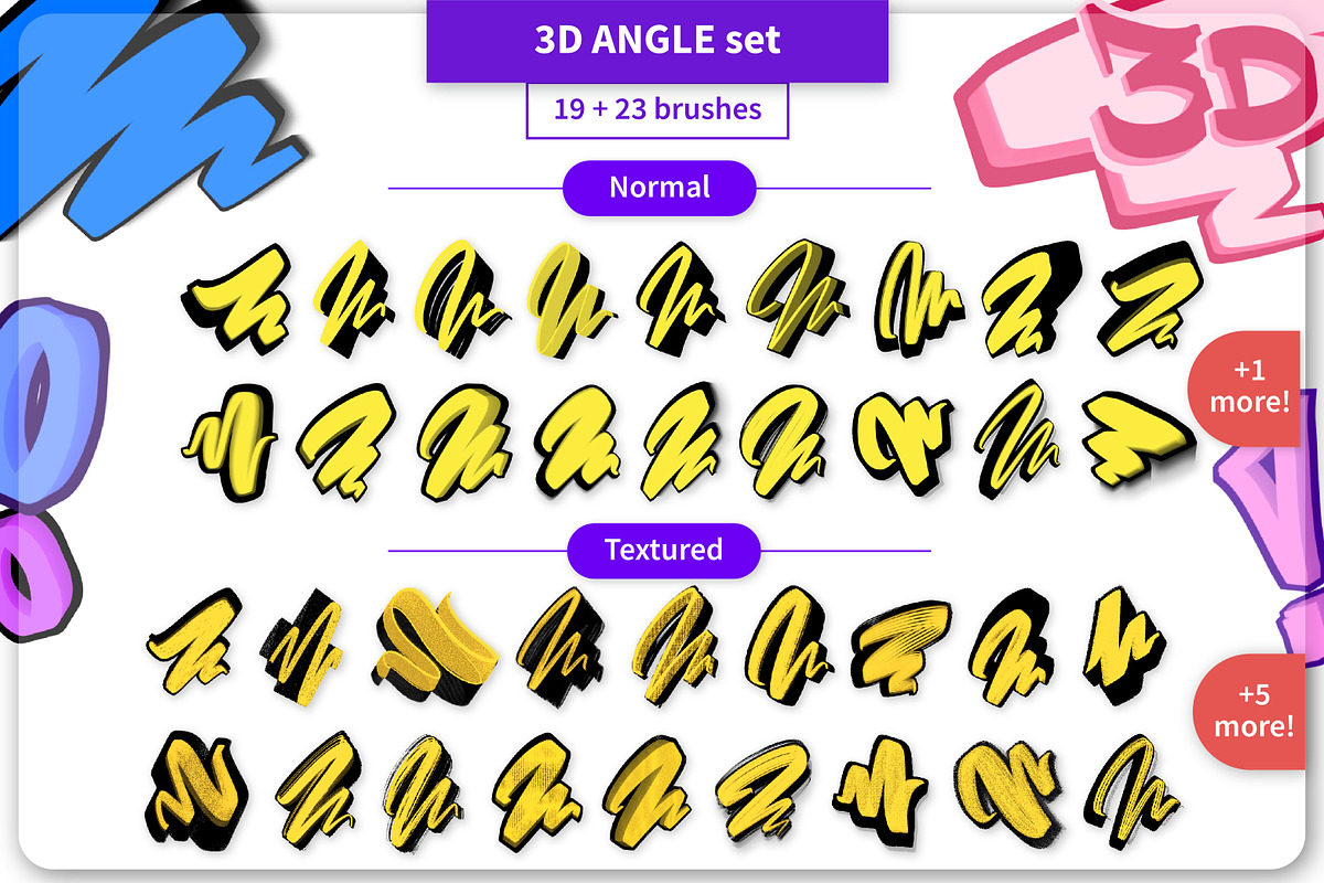 Outline ANGLE Brush Set, a Brush Add-On by Magnatype (Photo 3 of 5)