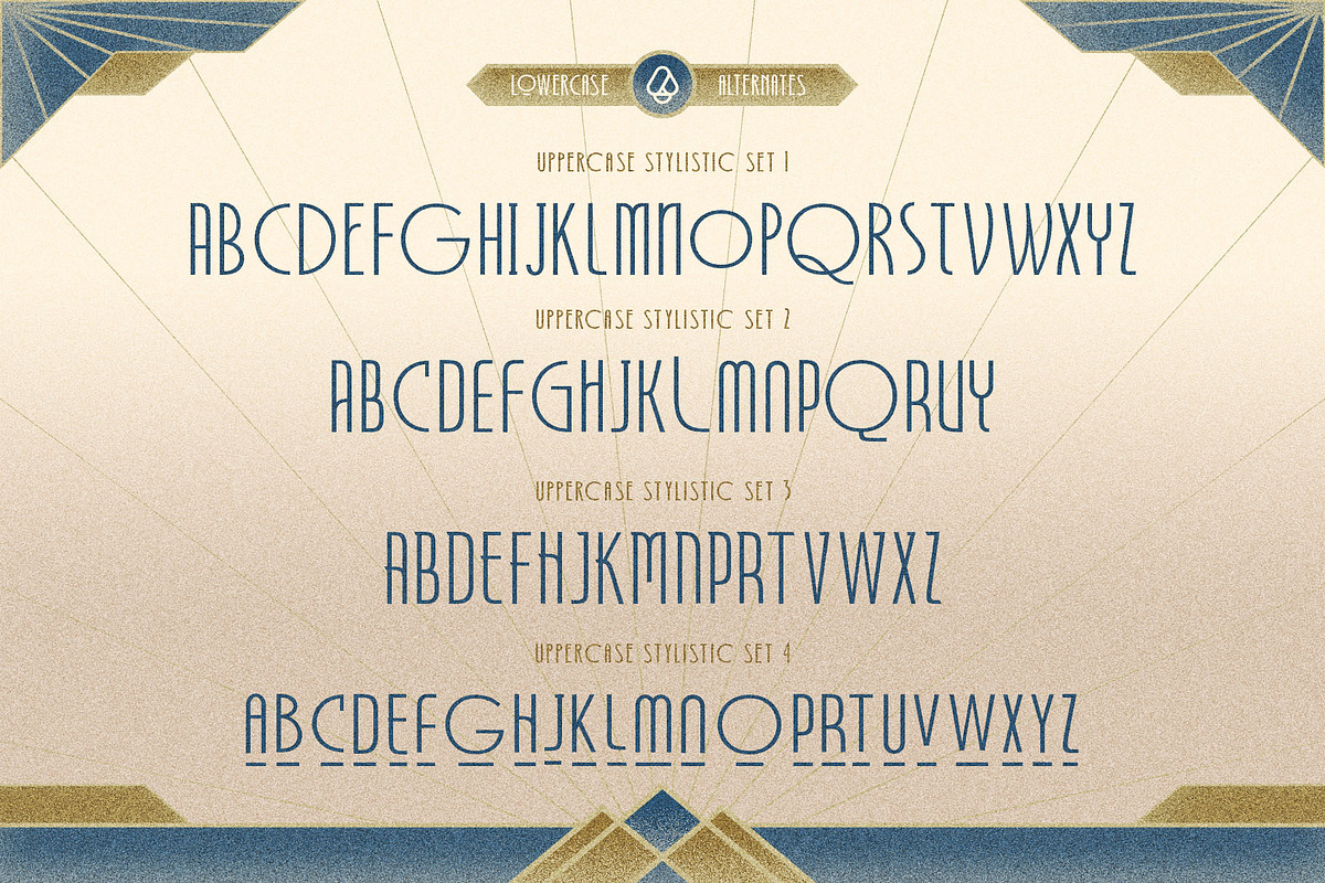 Decondol Art Deco Typeface, a Sans Serif Font by alit design (Photo 13 of 17)