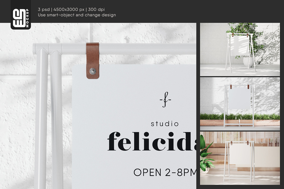Metal A-Frame Sign Stand Mockup, an Advertising Mockup by SD Mockup (Photo 4 of 4)