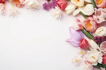Beautiful spring flowers on a white, a Photo by Iftikhar Alam