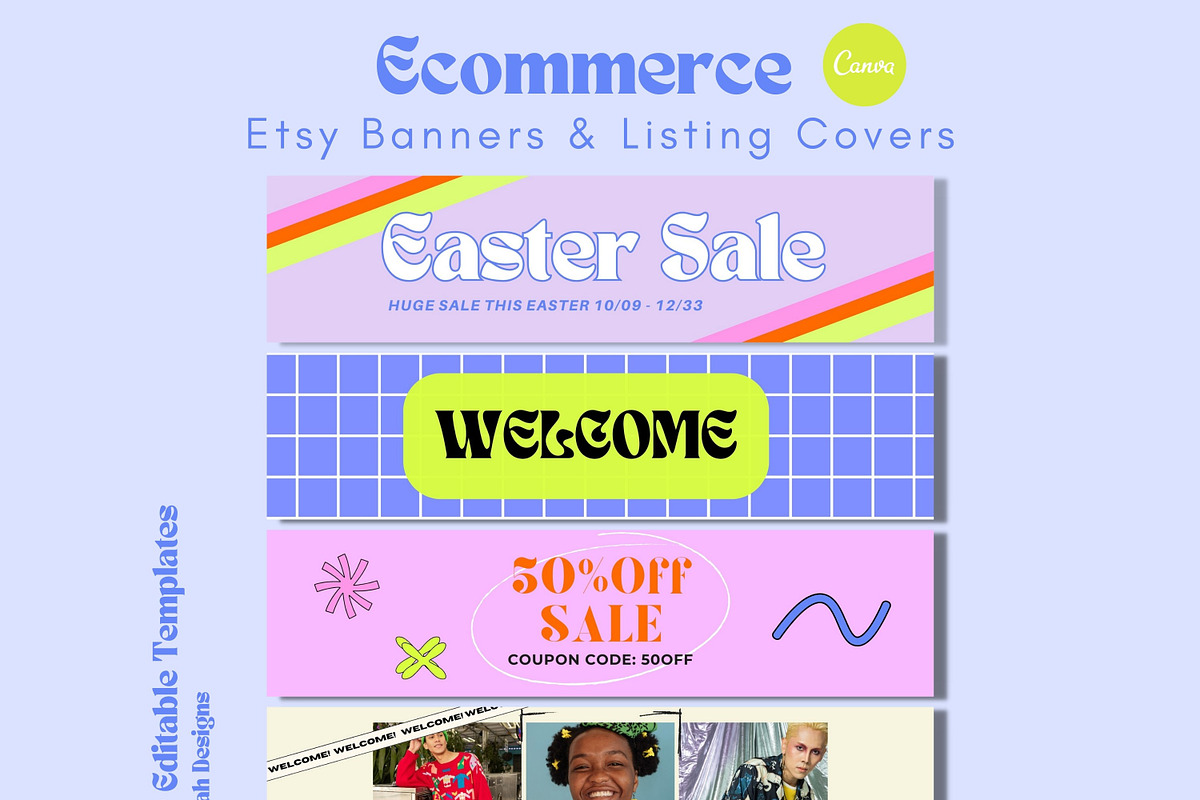 Etsy Shop Branding Canva Templates, a Landing Page Template by Hell Yeah Designs (Photo 1 of 7)