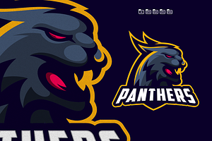 Panther sport mascot logo template