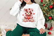 Pink Floral Valentine Teddy Bear PNG, an Illustration by CraftArtStudio (Thumbnail 4 of 4)
