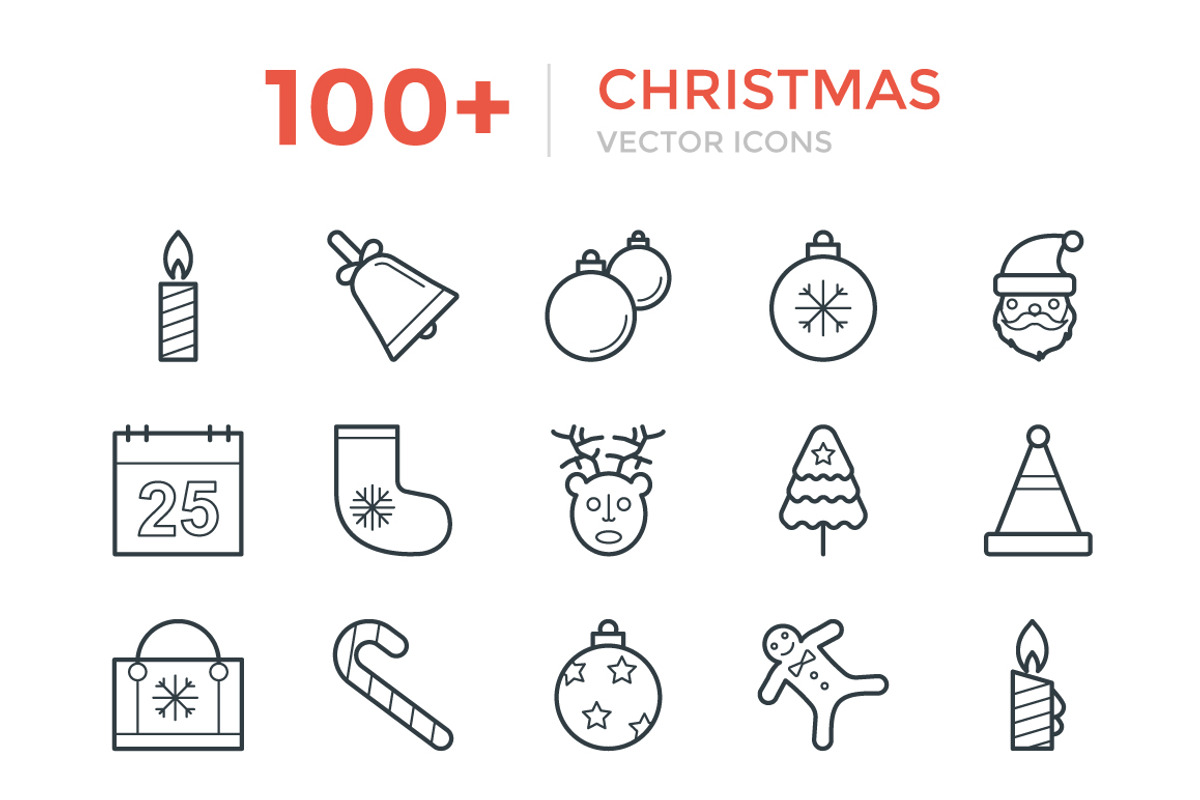 100+ Christmas Vector Icons, an Outline Icon by Vectors Market (Photo 1 of 3)