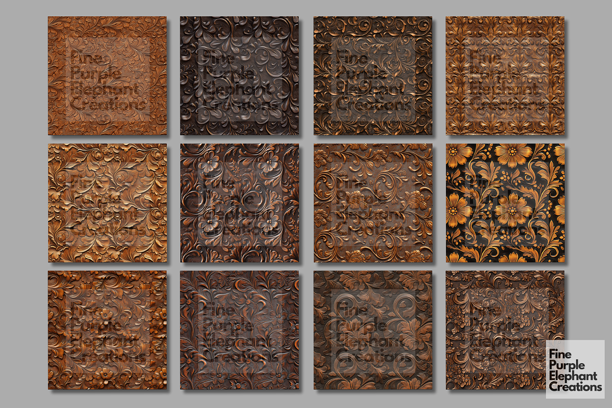 Brown Tooled Leather Embossed Cowboy, a Texture Graphic by Fine Purple Elephant (Photo 5 of 5)