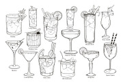 Cocktail Clipart PNG SVG, Bar Menu, an Object Illustration by ArtGiftsStudio (Thumbnail 3 of 3)