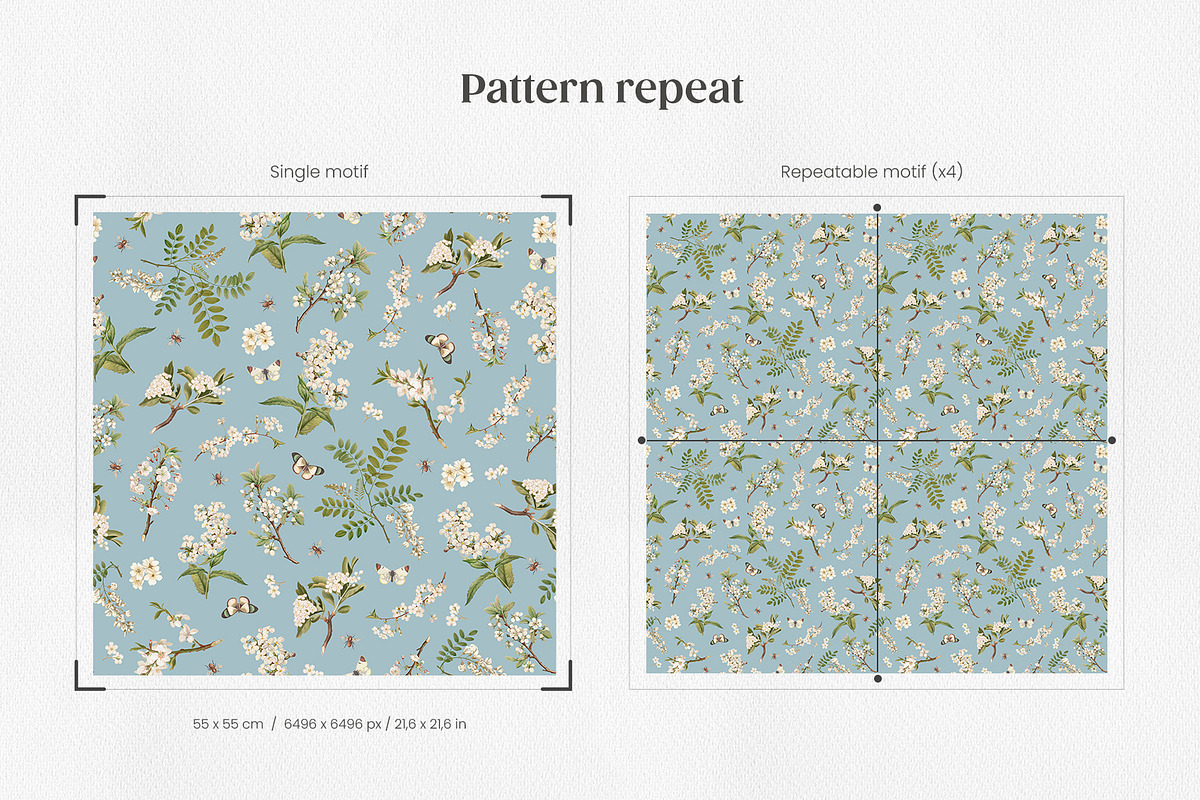 Gentle Spring with White Flowers, a Pattern Graphic by Yello_illustration (Photo 3 of 16)