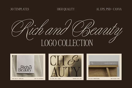 Rich & Beauty Logos - CANVA, AI, PSD, a Branding & Logo Template by Orca Design