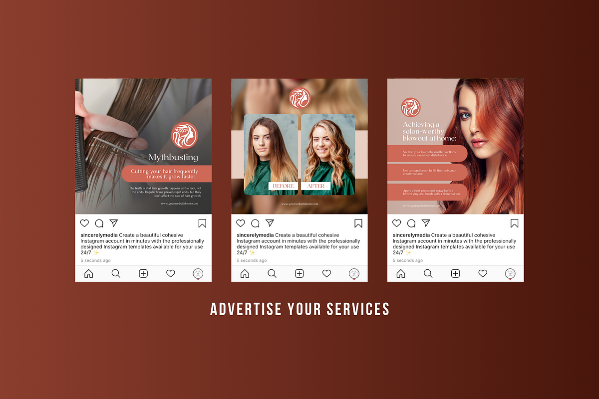 Luxury Hair Salon Social Media, a Social Media Template by Sincerely Media (Photo 4 of 9)