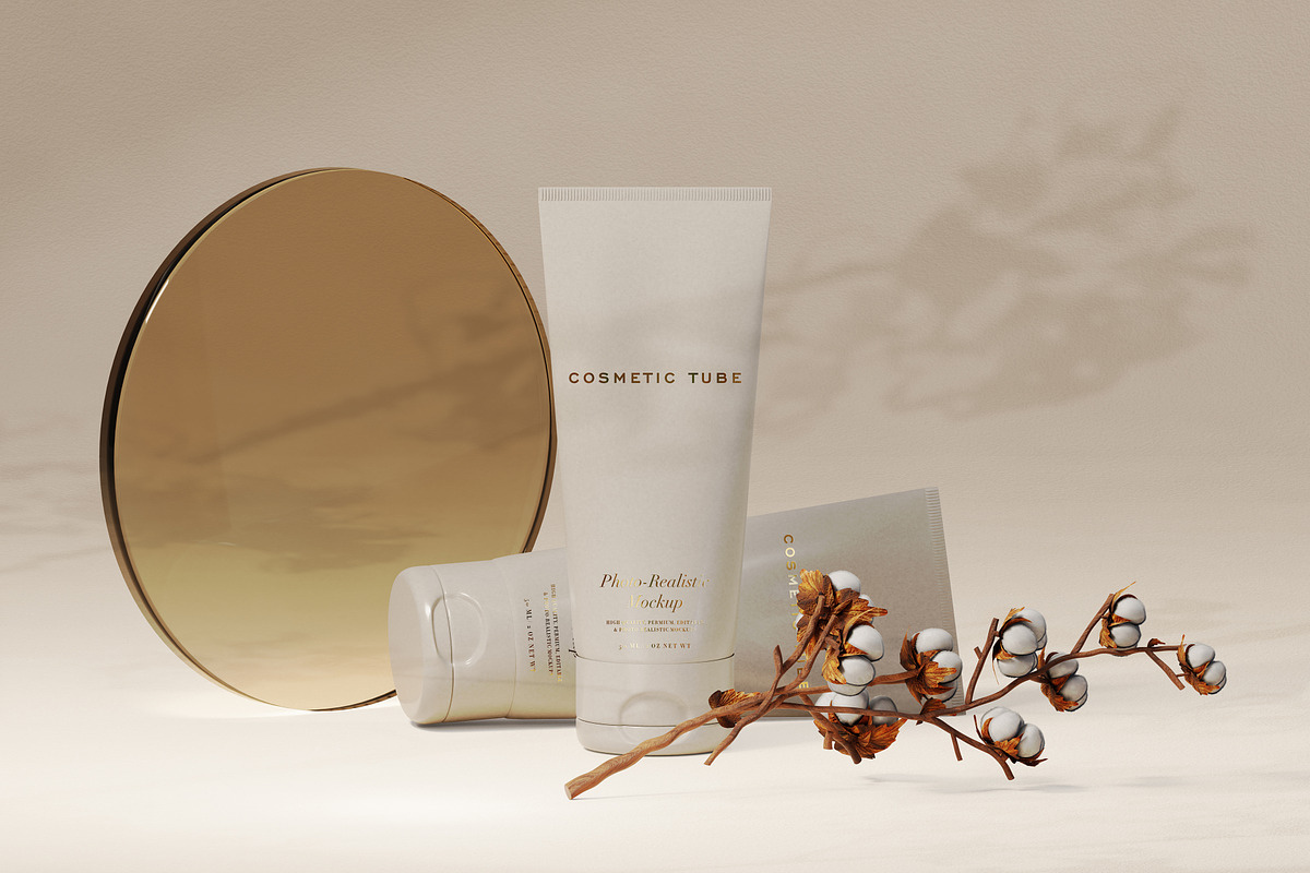 Cosmetic Tube Mockup Trio, a Packaging Mockup by Zumrod (Photo 6 of 11)